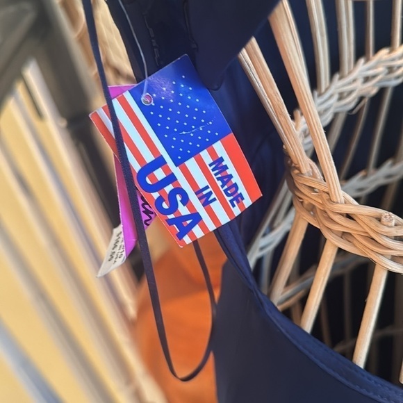 Morgan & Co NWT navy blue dress with white and silver bling made in USA 🇺🇸 - Picture 6 of 12